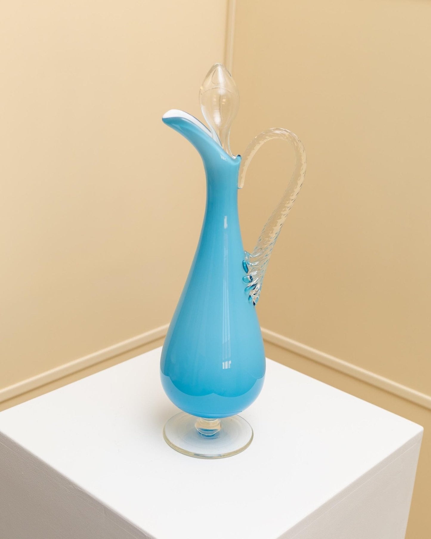 Vintage Karaffe Murano Glas hellblau von Murano