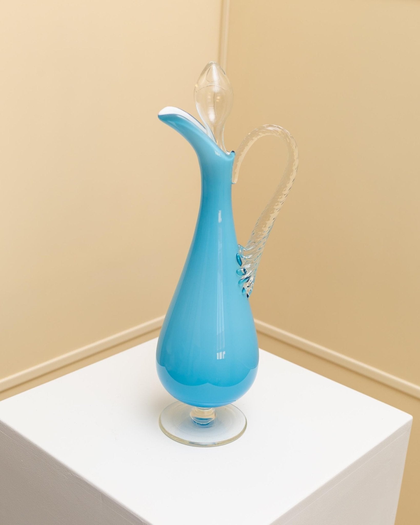 Vintage Karaffe Murano Glas hellblau von Murano