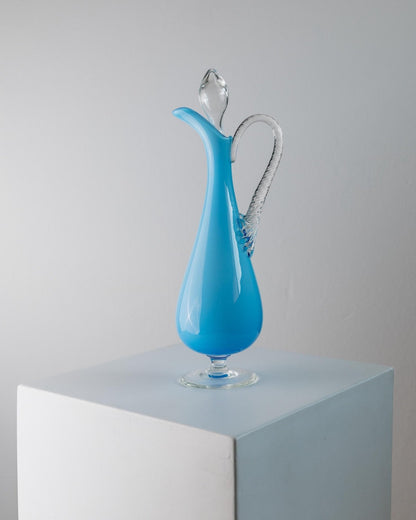 Vintage Karaffe Murano Glas hellblau von Murano