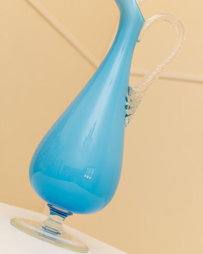 Vintage Karaffe Murano Glas hellblau von Murano