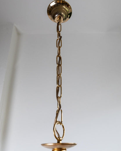 Plafonnier vintage en verre de Murano en forme de fleur en métal doré rose Italie années 1960