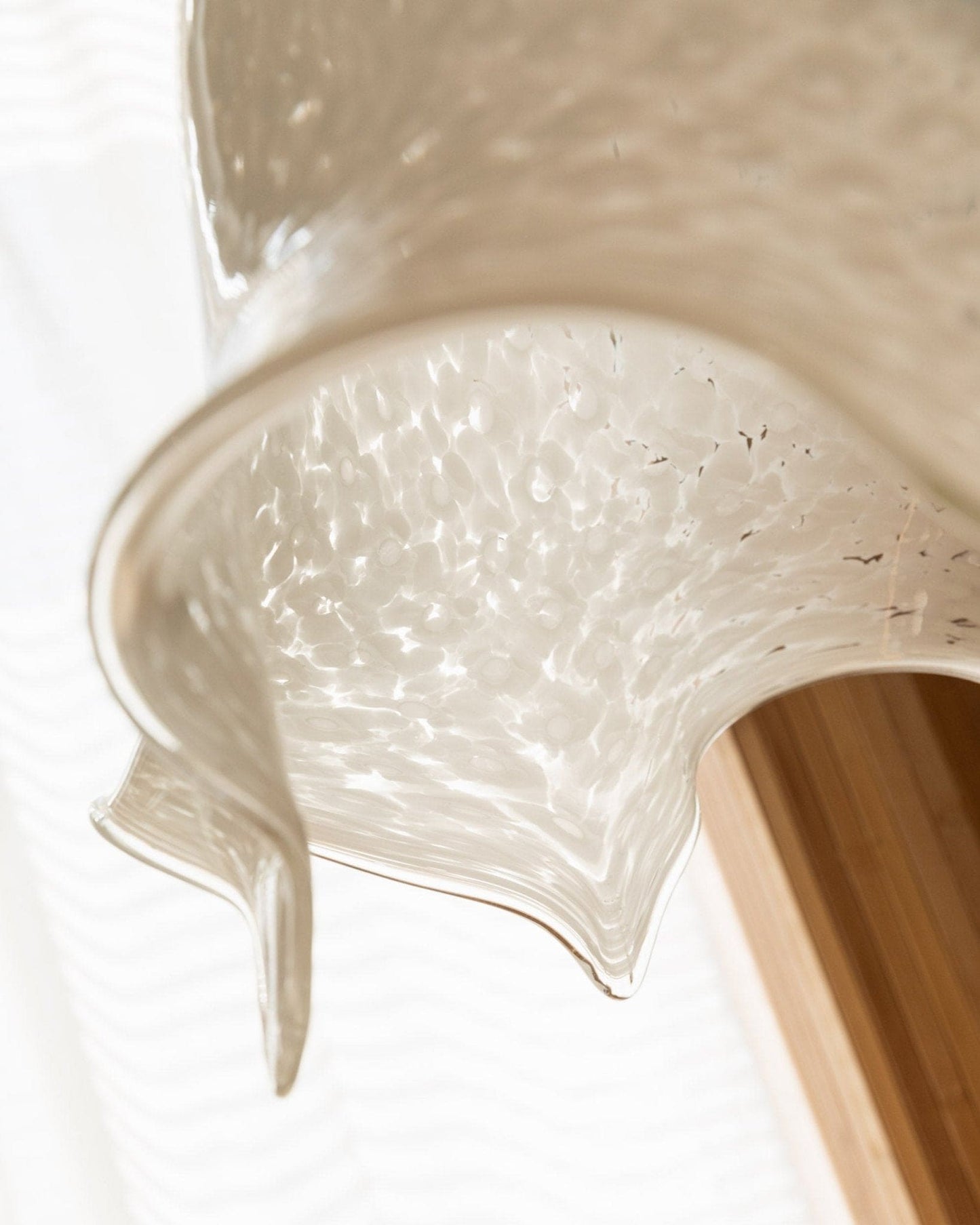 Vintage Murano glass ceiling light by Leola 1960s dotted lampshade