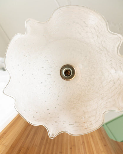 Vintage Murano glass ceiling light by Leola 1960s dotted lampshade