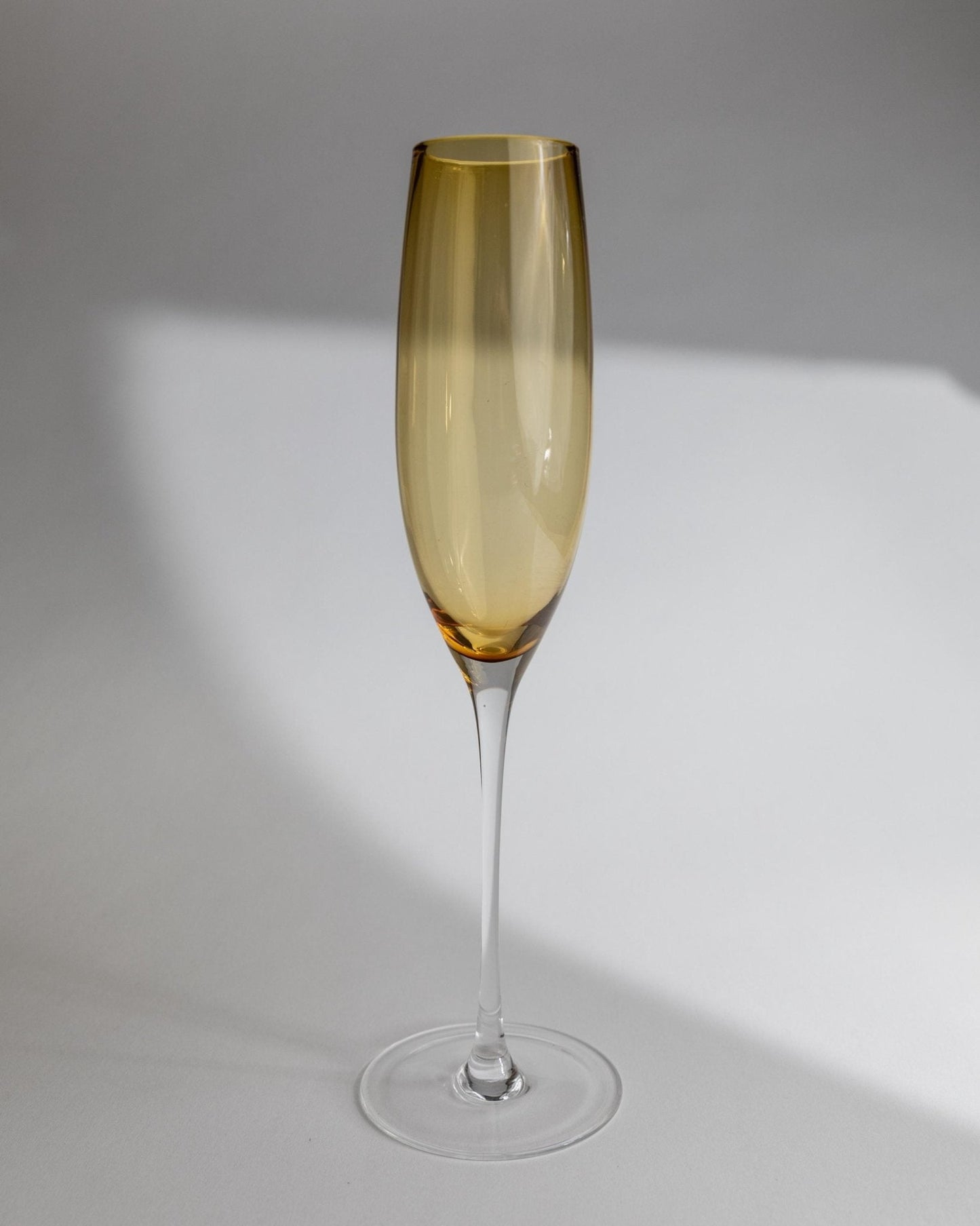 Set von 6 Vintage Champagnergläser Murano, Bernstein und Klar