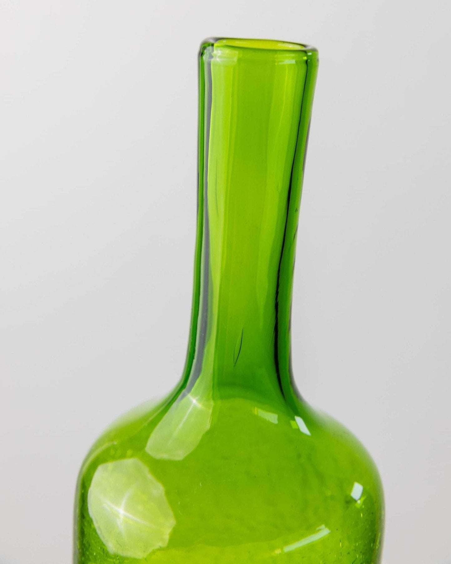 Vintage Murano Glass Carafe and Glass of 3 Green Crackle Effect Italy 60s