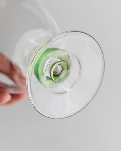 Vintage Glas Set von 6 Murano Cocktailglas grün von Murano