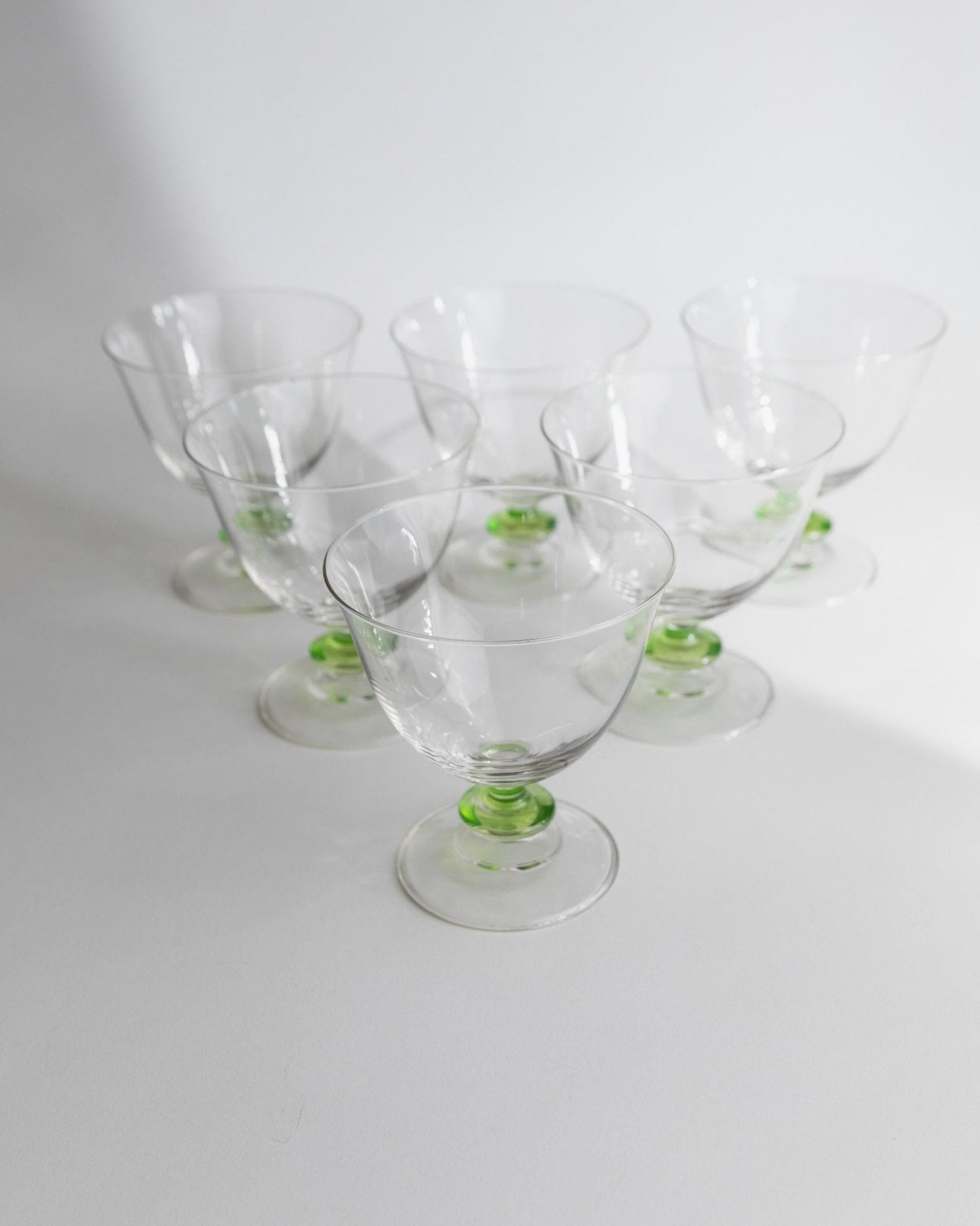 Vintage Cocktailglas Set von 6 Murano von Murano für Murano Glas grün