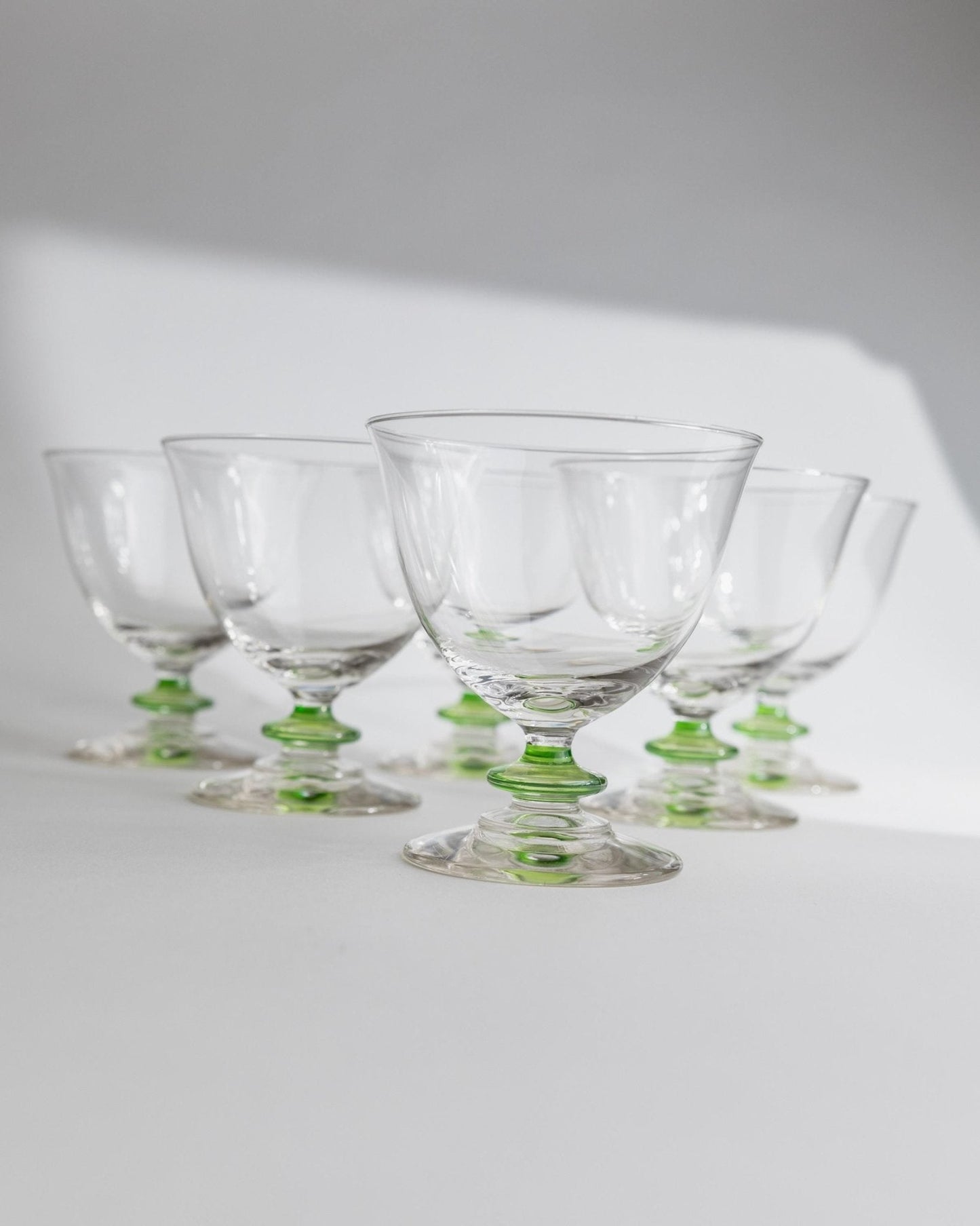 Vintage Cocktailglas Set von 6 Murano von Murano für Murano Glas grün