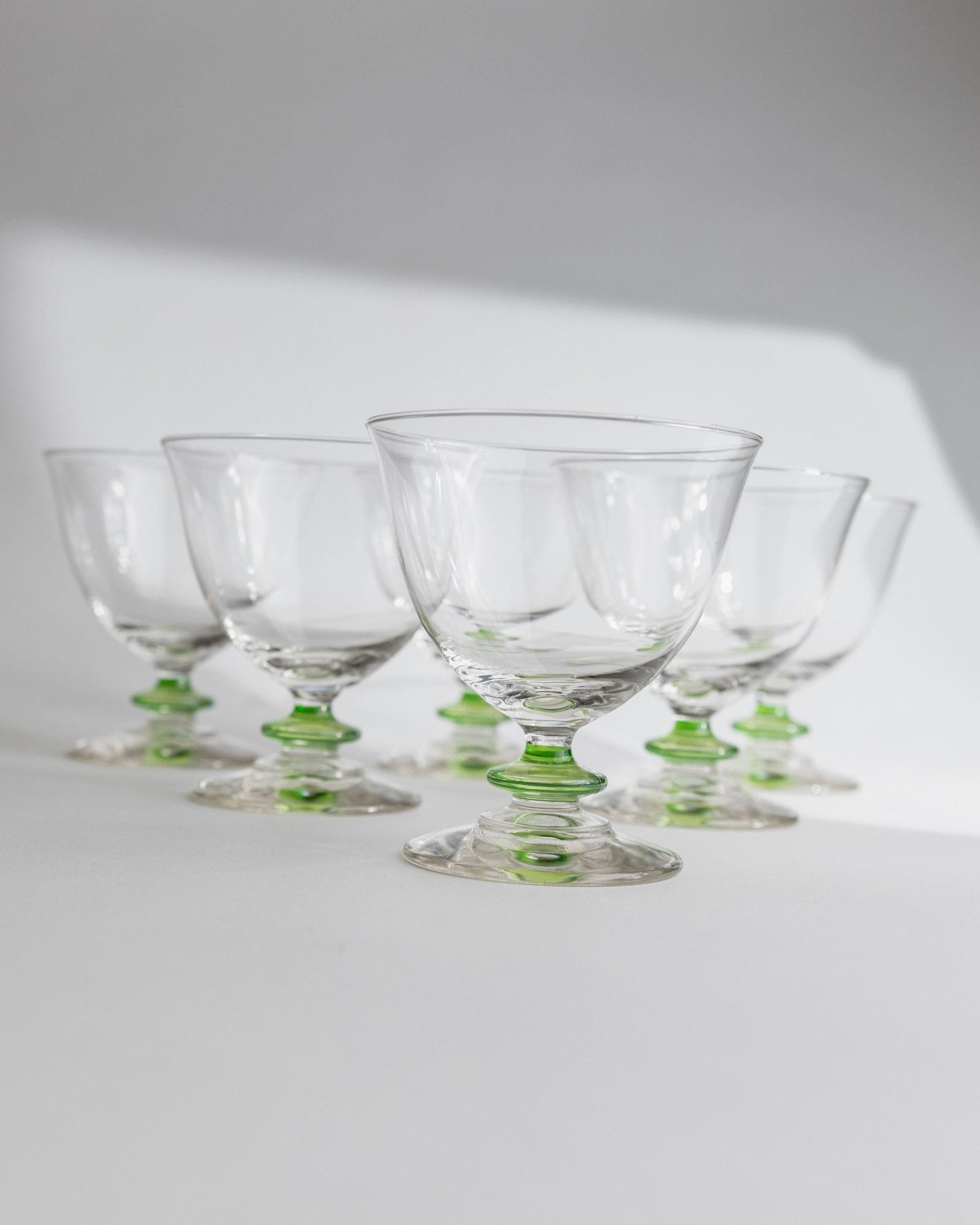 Vintage Cocktailglas Set von 6 Murano von Murano für Murano Glas grün