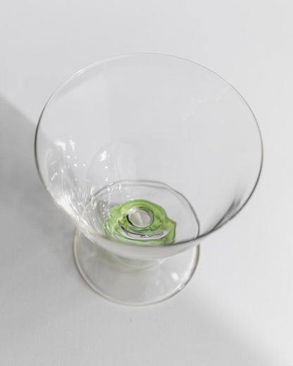 Vintage Glas Set von 6 Murano Cocktailglas grün von Murano