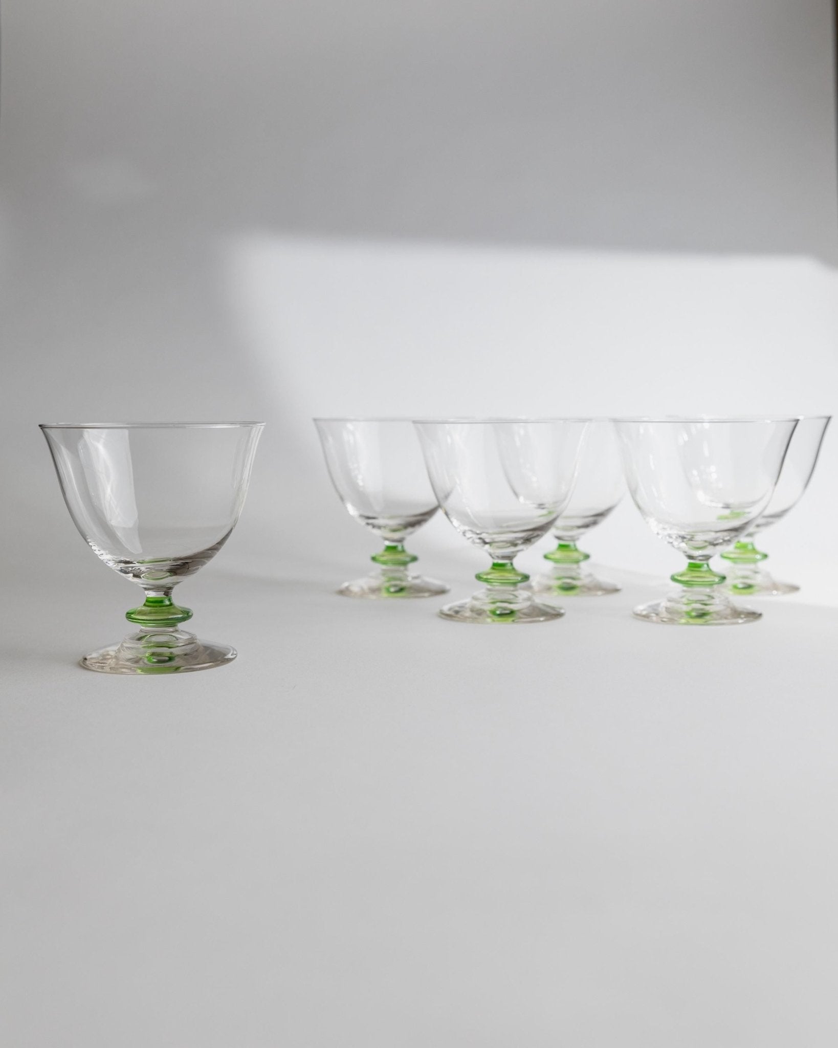 Vintage Cocktailglas Set von 6 Murano von Murano für Murano Glas grün