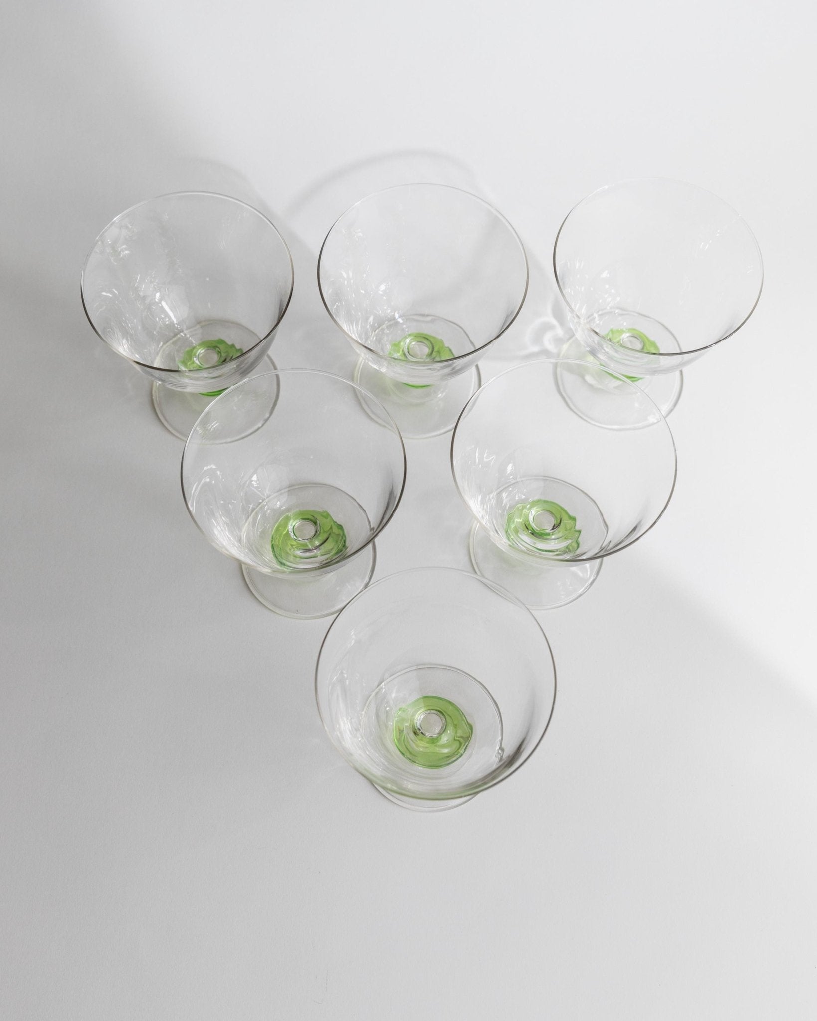 Vintage Cocktailglas Set von 6 Murano von Murano für Murano Glas grün