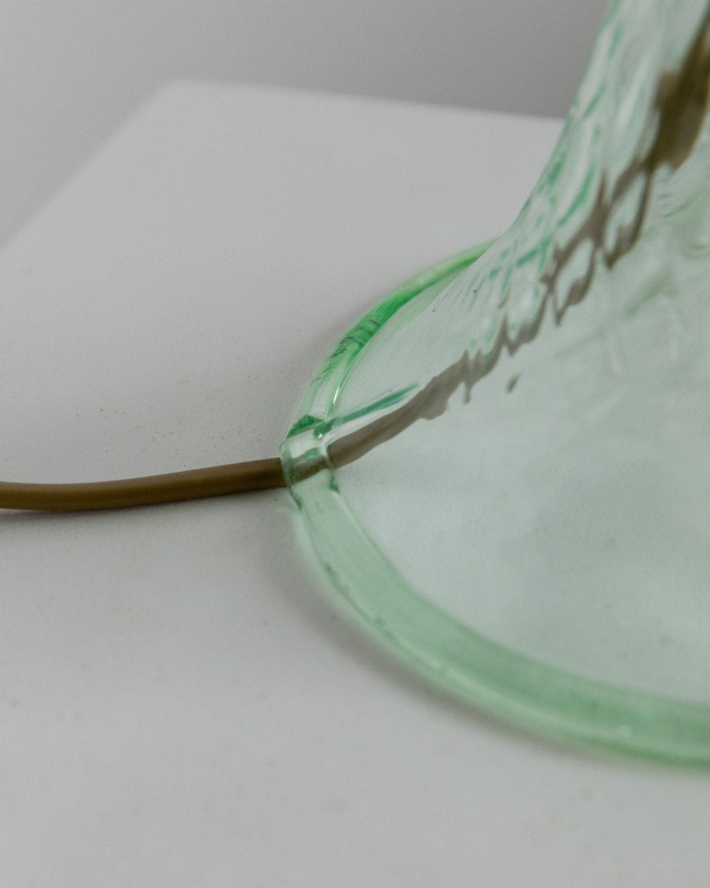 Lampe de table vintage en verre de Murano en forme de vague verte, Italie, années 1980