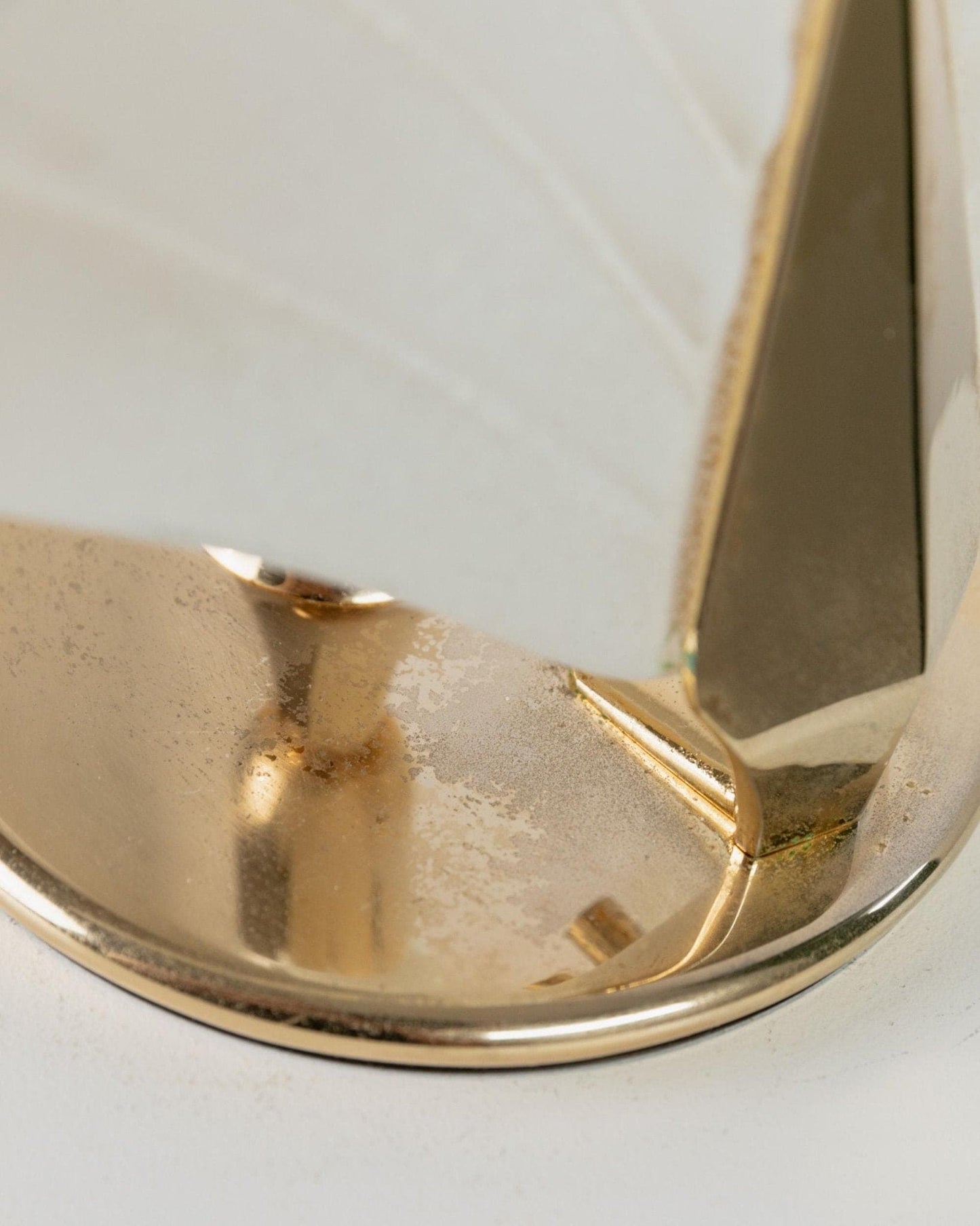 Vintage Murano Glas Tischlampe Blattförmig Gold Metallbasis Italien 1980er