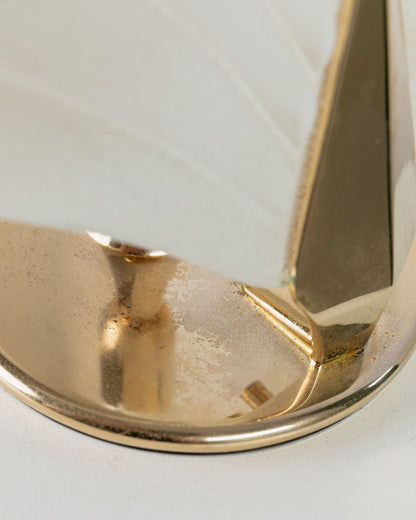 Vintage Murano Glas Tischlampe Blattförmig Gold Metallbasis Italien 1980er