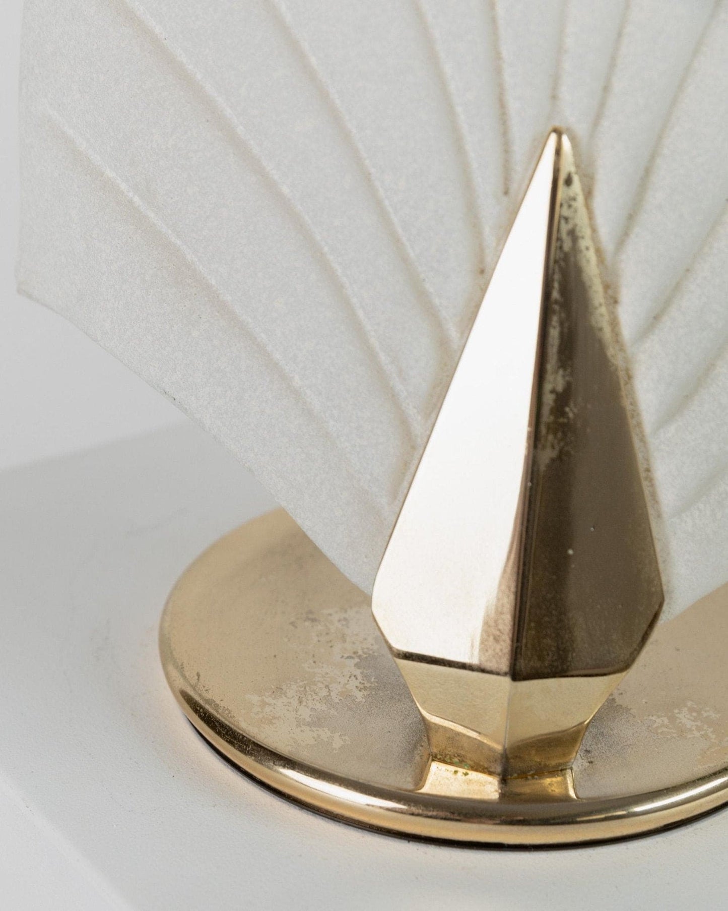 Vintage Murano Glas Tischlampe Blattförmig Gold Metallbasis Italien 1980er