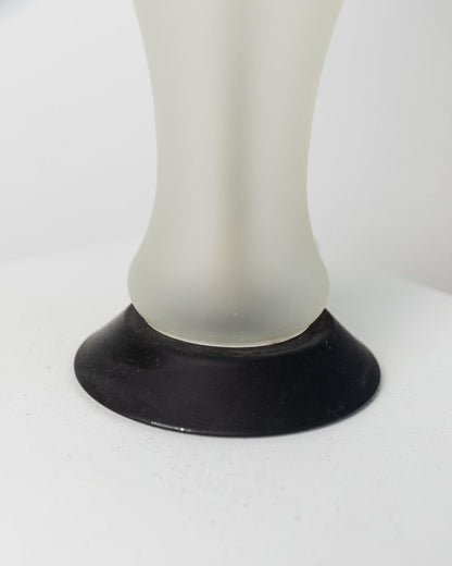 Vintage Tischlampe Murano Glas Memphis Style, weiß-schwarz