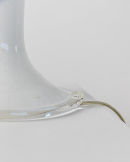 Vintage Murano Glas Tischlampe Zig Zag Metall Seide Textur Italien 1980er