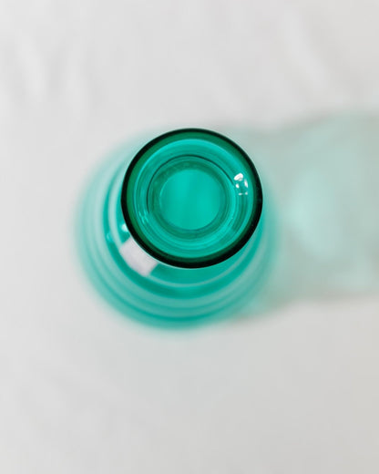 Vintage Vase Murano von Enrico Coveri, türkis, wellige Blasenform