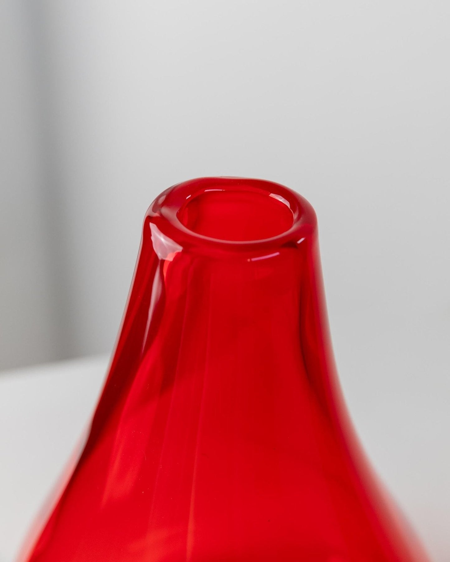 Vintage Vase Murano Glas rot von Murano