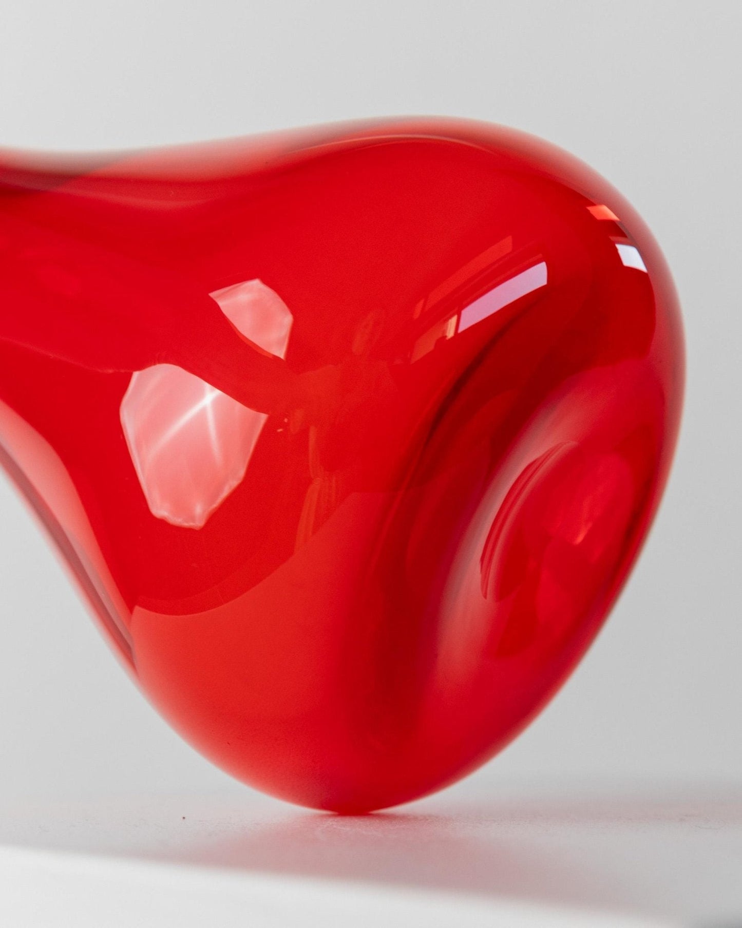 Vintage Vase Murano Glas rot von Murano