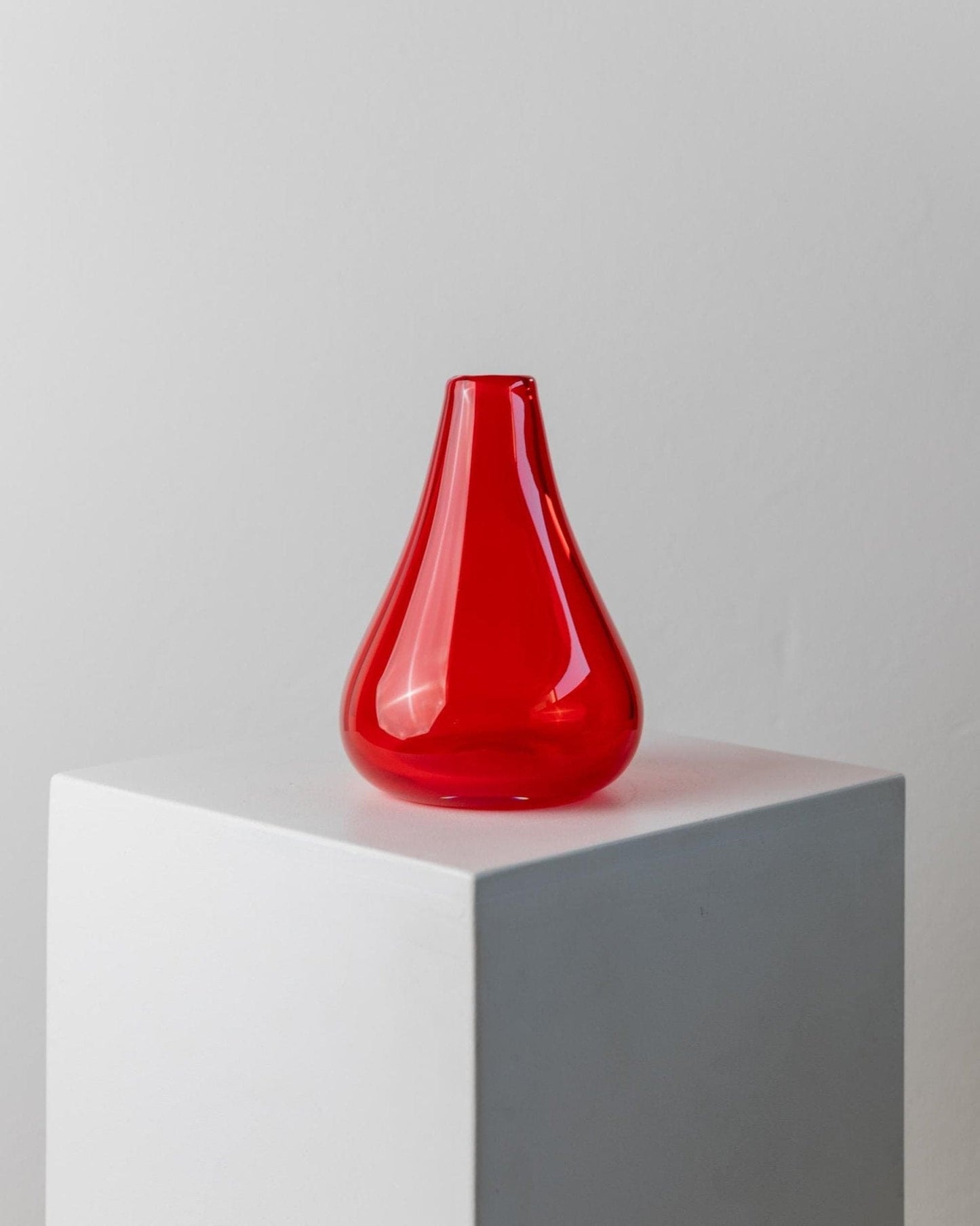 Vintage Murano Glasvase Rot Italien 1970er