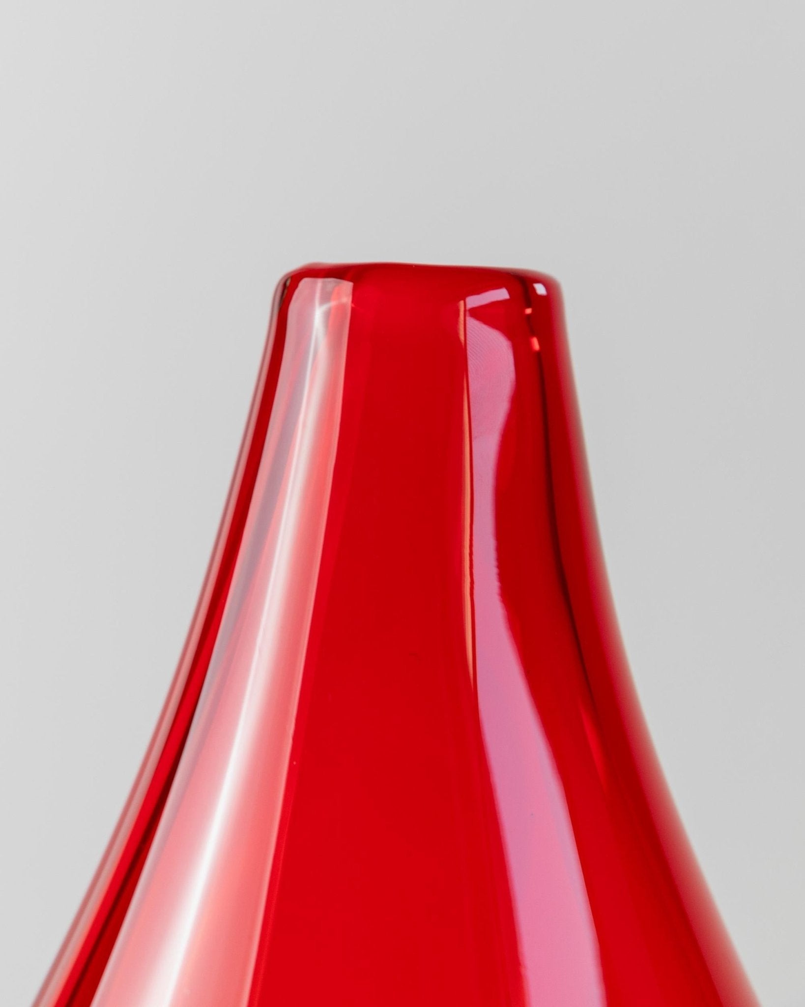 Vintage Vase Murano Glas rot von Murano