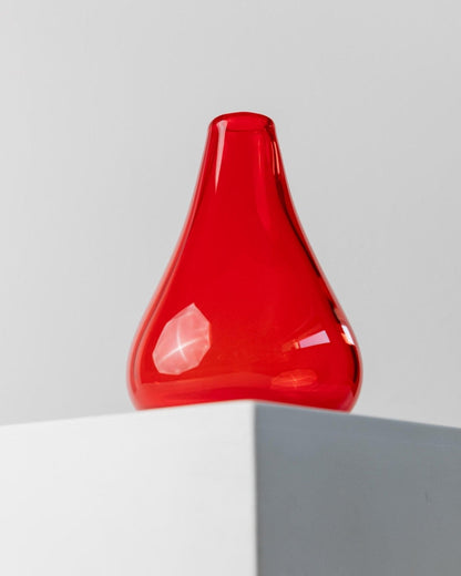 Vintage Murano Glasvase Rot Italien 1970er