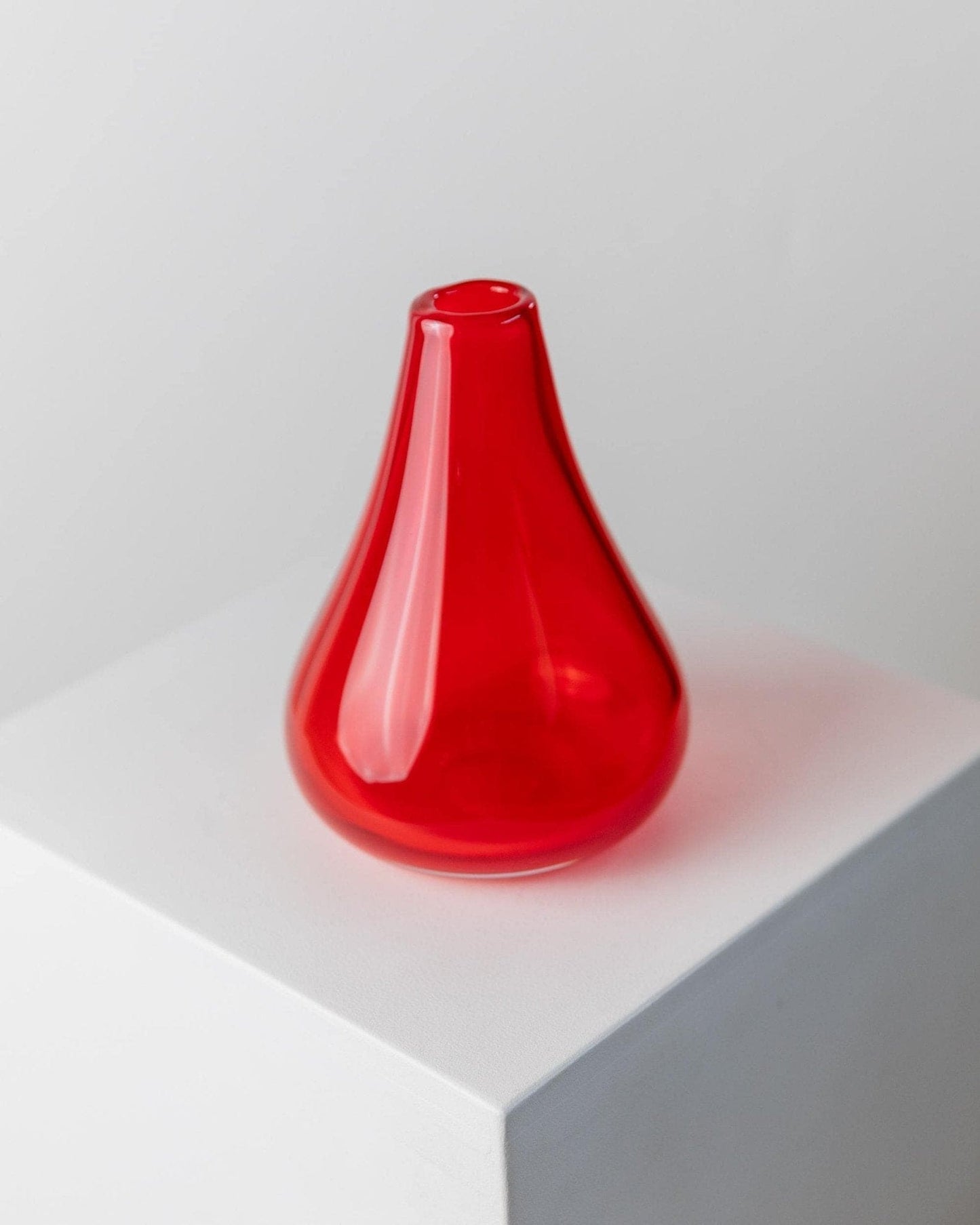 Vintage Murano Glasvase Rot Italien 1970er