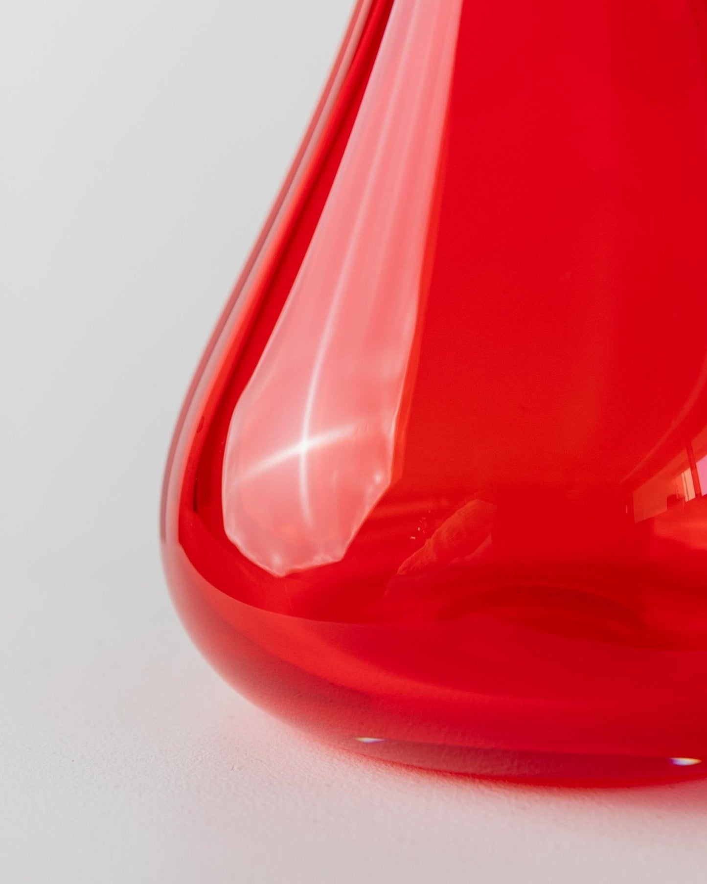 Vintage Vase Murano Glas rot von Murano