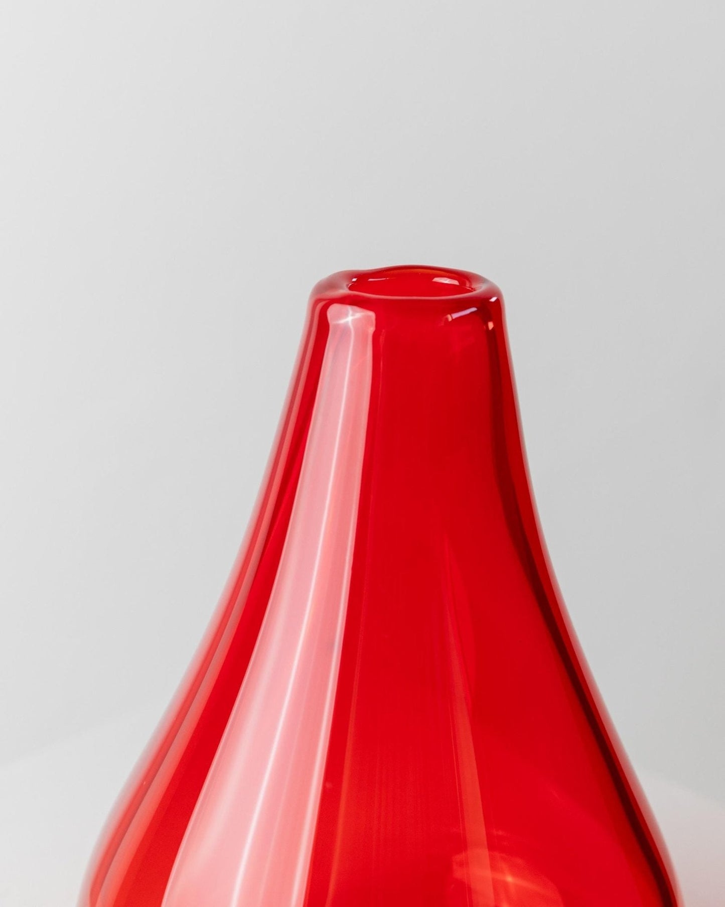 Vintage Vase Murano Glas rot von Murano