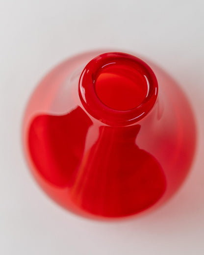 Vintage Vase Murano Glas rot von Murano