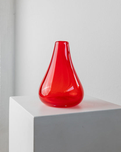 Vintage Murano Glasvase Rot Italien 1970er