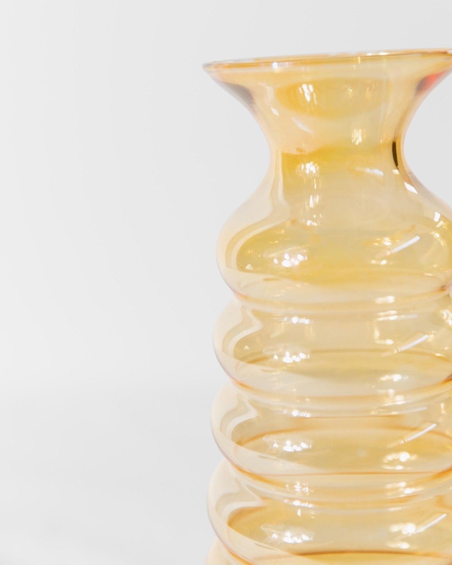 Vintage Vase aus Murano-Glas gelb-blau irisierend wavy bubble von Murano