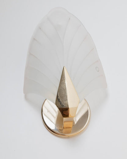 Applique murale vintage en verre de Murano en forme de coquillage en métal doré, Italie, années 1970