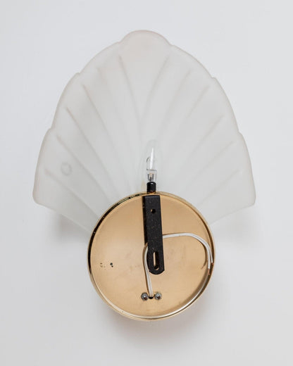 Applique murale vintage en verre de Murano en forme de coquillage en métal doré, Italie, années 1970