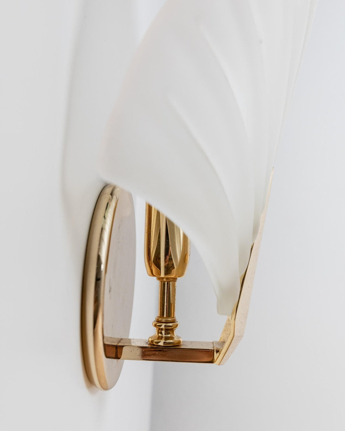 Vintage Wandlampe Shell aus Murano Glas für Murano, Gold transparent weiß