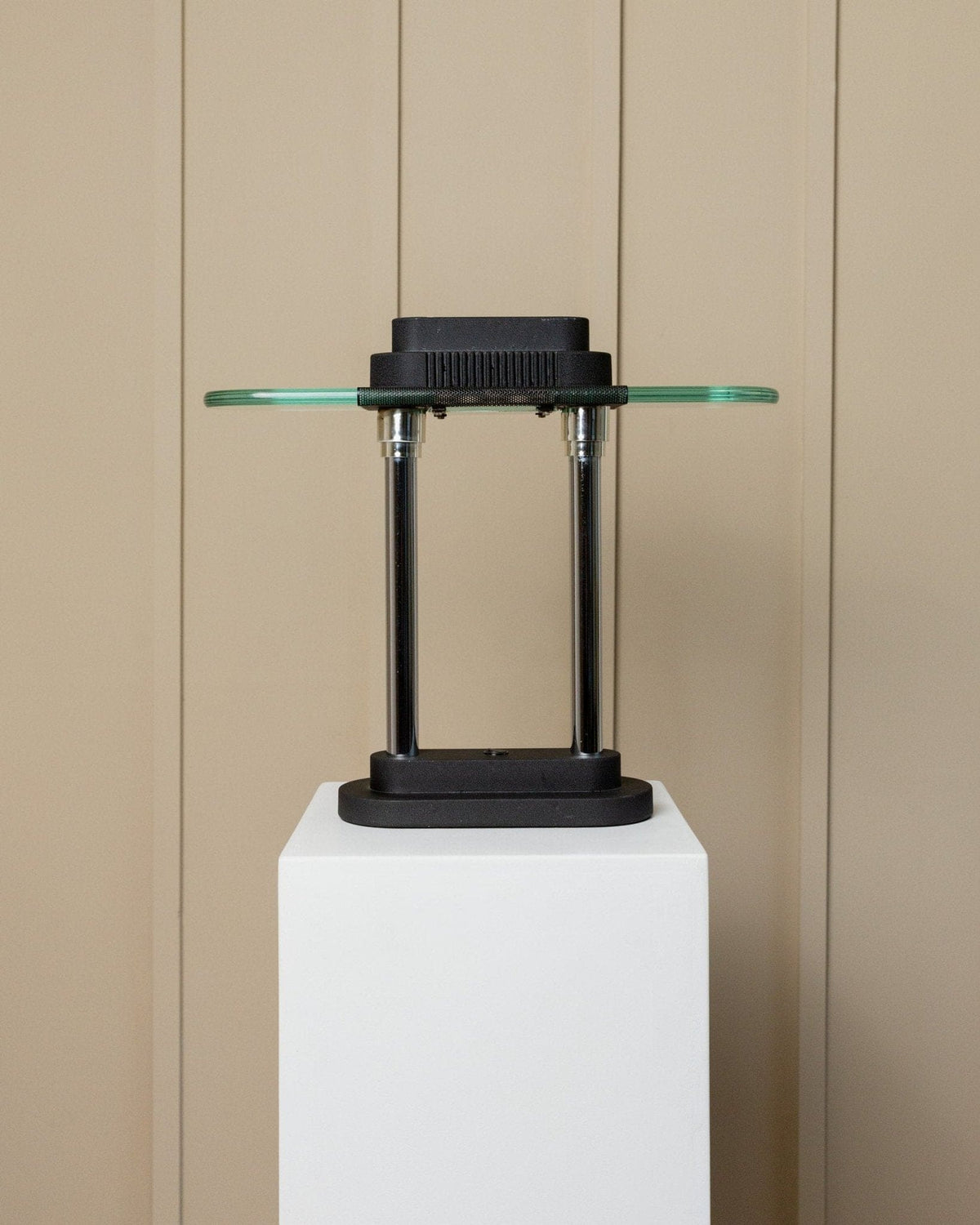 Vintage table lamp by Robert Sonneman for Georges Kovacs Memphis Design 80s black