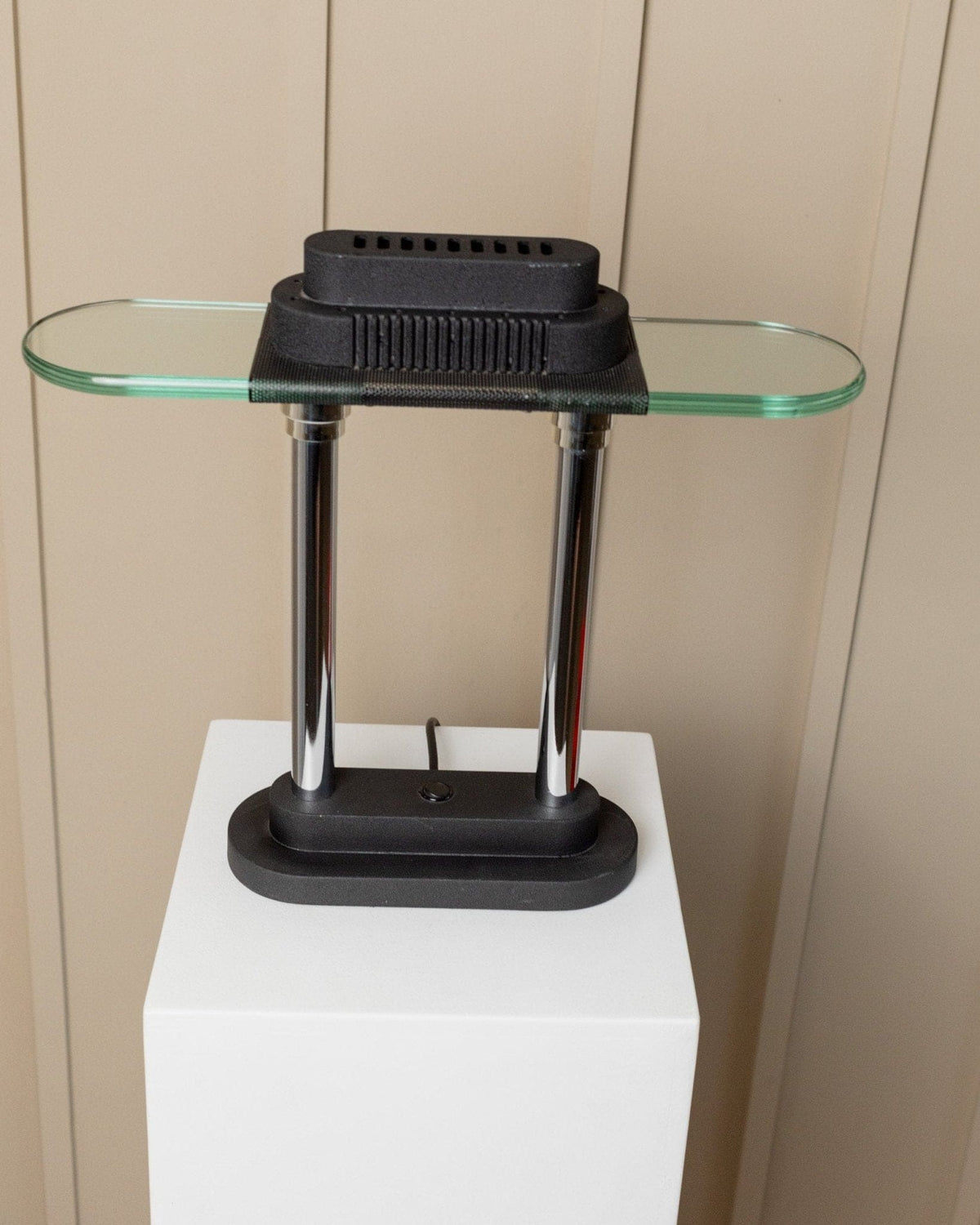 Vintage table lamp by Robert Sonneman for Georges Kovacs Memphis Design 80s black