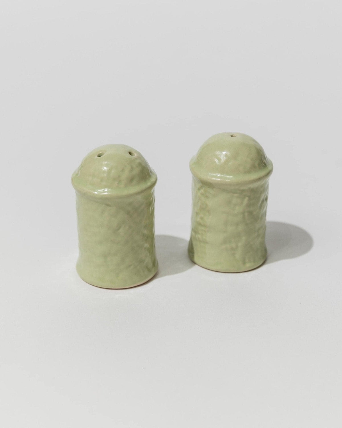 Salière et poivrière vintage en céramique Italie années 1970 design minimaliste