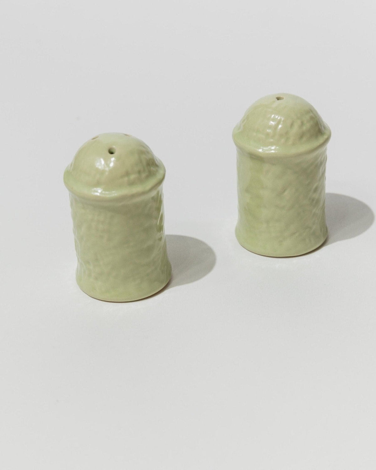 Salière et poivrière vintage en céramique Italie années 1970 design minimaliste