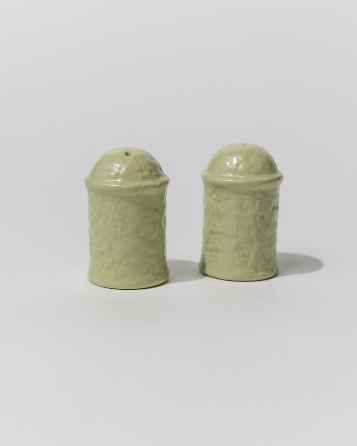 Salière et poivrière vintage en céramique Italie années 1970 design minimaliste