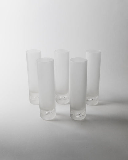 Vintage Murano Trinkglas Eis-Effekt Blasendetails Design Italien 1970er