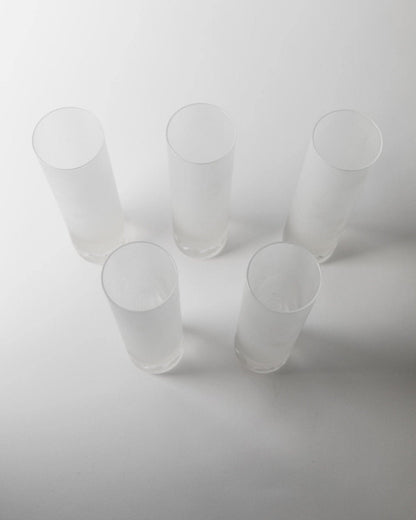 Vintage Murano Trinkglas Eis-Effekt Blasendetails Design Italien 1970er