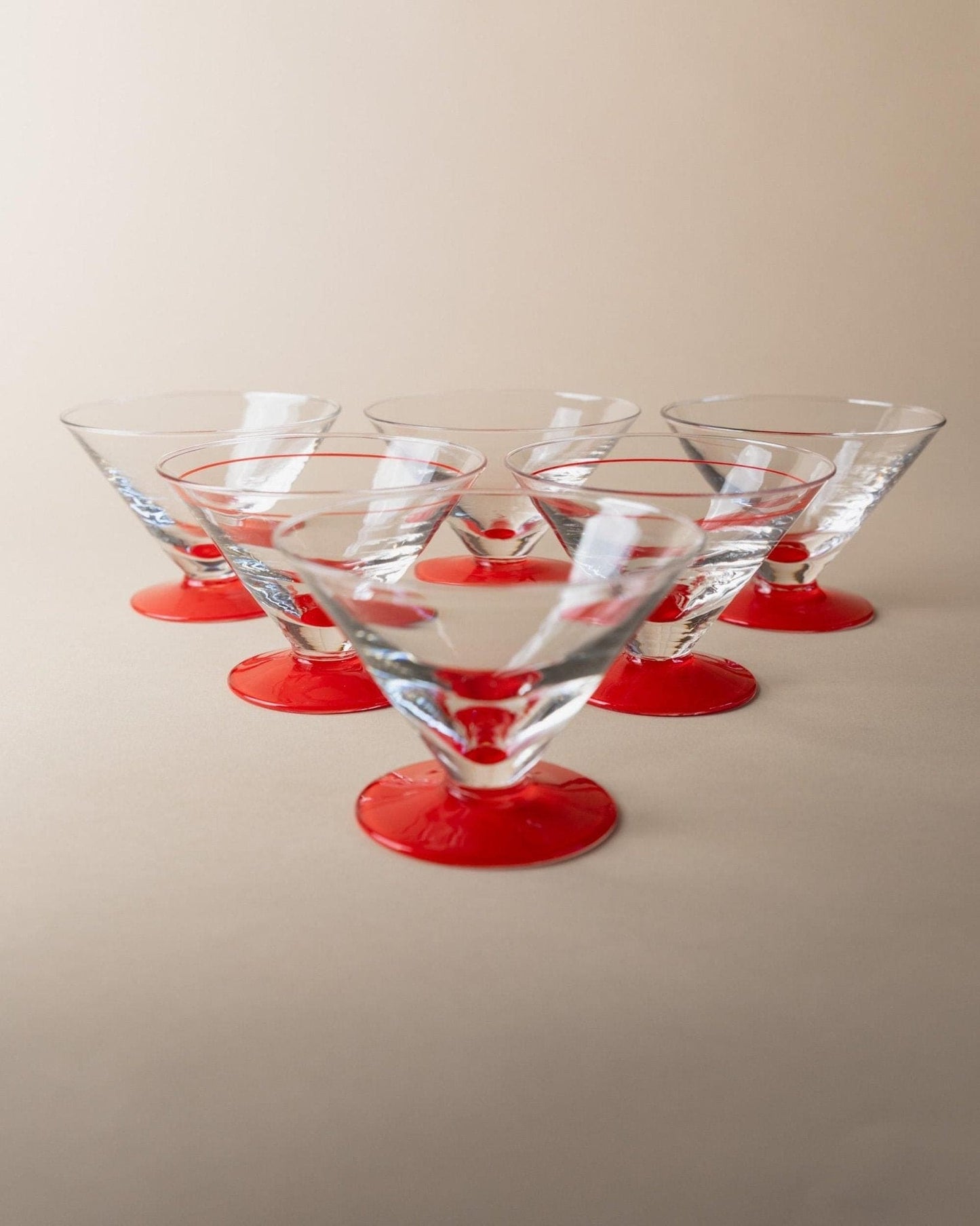 Vintage Drinking Glass Postmodern Memphis Style Italy 1980s Retro Set of 6