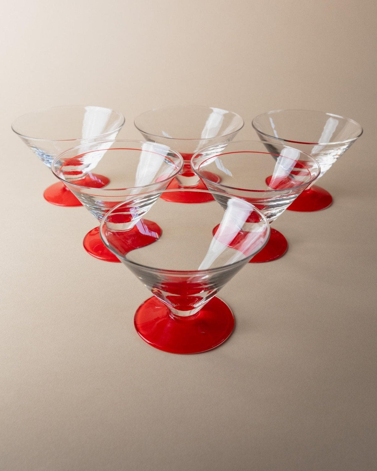 Vintage Trinkglas Postmodern Memphis Stil Italien 1980er Retro Set von 6