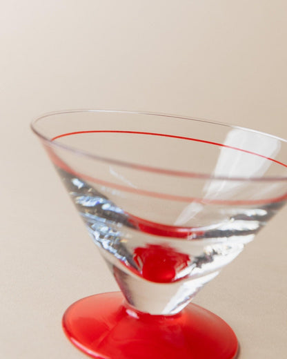 Vintage Drinking Glass Postmodern Memphis Style Italy 1980s Retro Set of 6