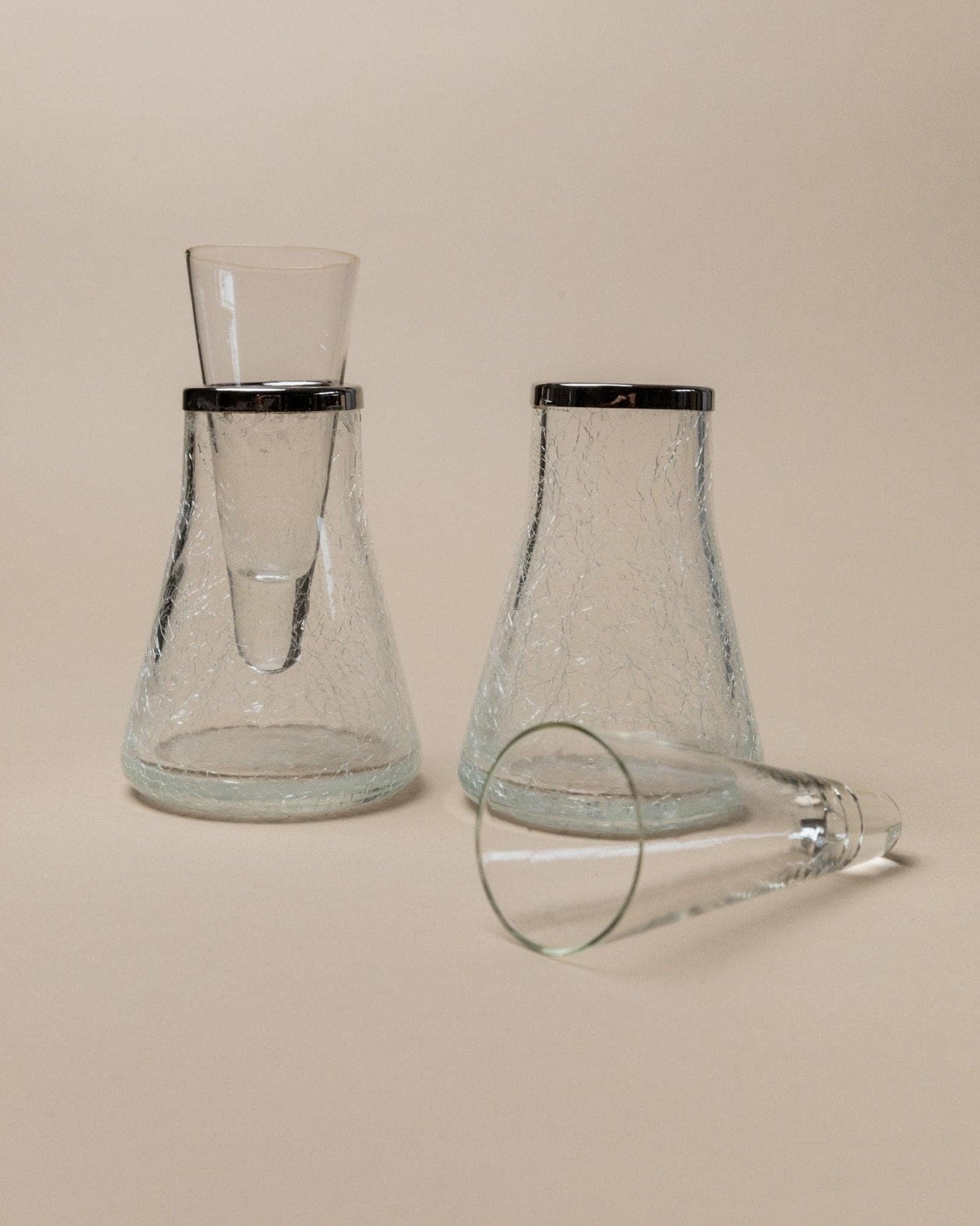 Service vintage argenté pour shots ou caviar Italie années 70 décoration de table