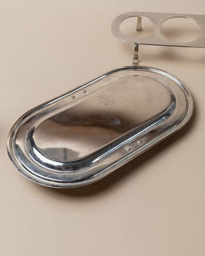 Service vintage argenté pour shots ou caviar Italie années 70 décoration de table