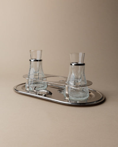 Ensemble vintage de 6 verres à liqueur en argent, porte-glaçons, plateau, supports, Italie années 70, cadeau, décoration de table